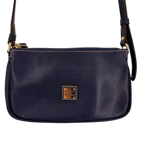 Dooney & Bourke Navy Leather Mini Crossbody Purse - Picture 1 of 12
